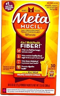 Metamucil Fiber Singles Smooth Texture Orange - 30 Packets, 12.9 Ounce (Pack of 1)