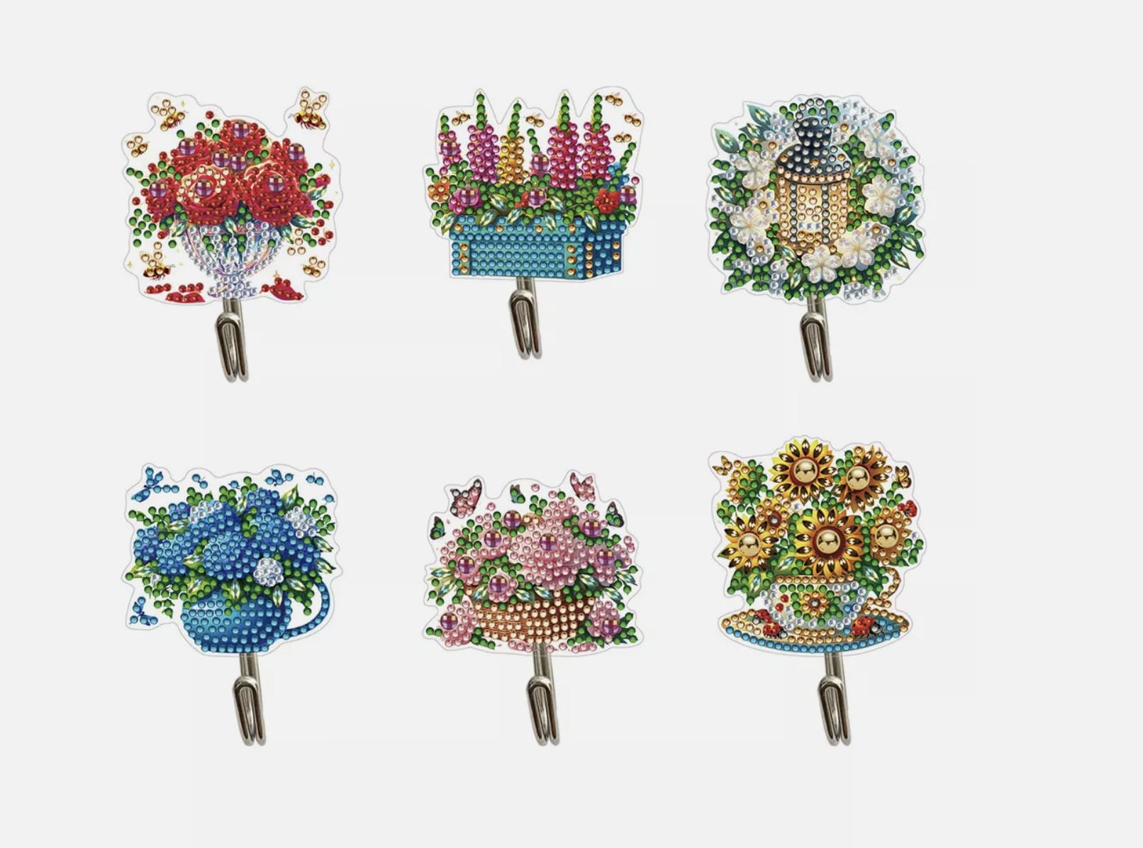 Crochets de pot de fleurs 5D robustes - Kit de 6 supports Syntego pour suspension murale
