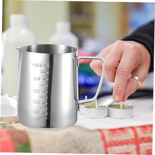 Miniatura 4 de Healifty Candle Making - Olla para fundir cera de vela de 21 onzas, jarra de vertido de velas de acero inoxidable, olla para derretir chocolate,