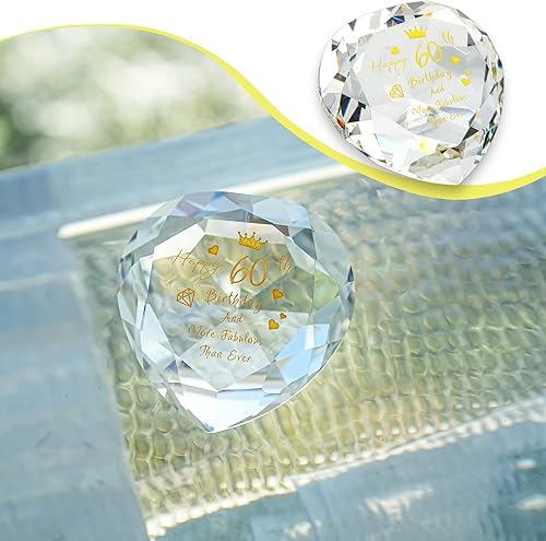 Miniatura 6 de H&D HYALINE & DORA Regalos de cumpleaños de 2.362in para ella, feliz 60 años, fabulosos regalos de cumpleaños para mujeres, decoración de
