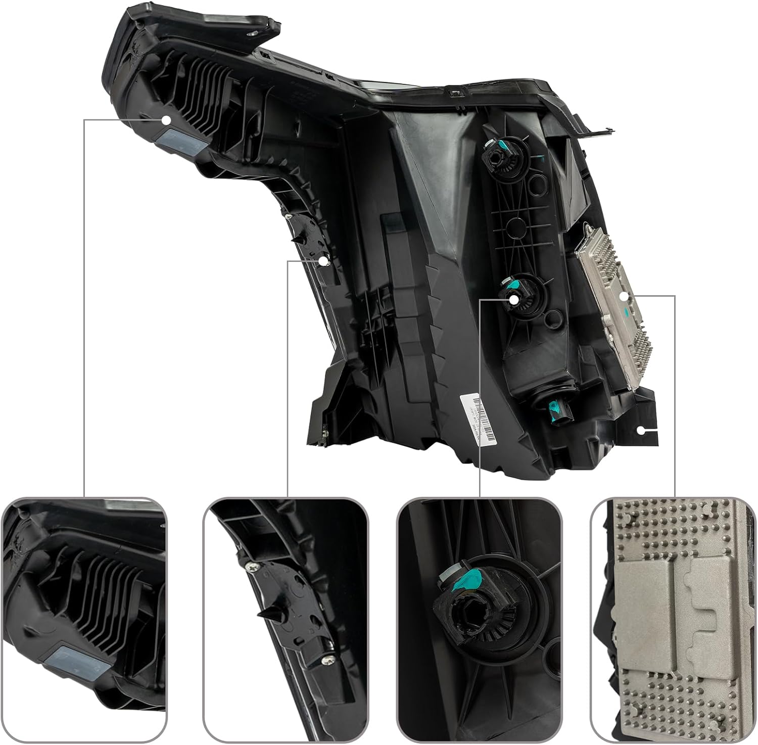 Headlight Assembly Headlamp for Cadillac 2015-2020 Escalade ESV/Escalade Headligh LED Light with DRL LeftSide Black Housing 84216044(Left Driver Side)
