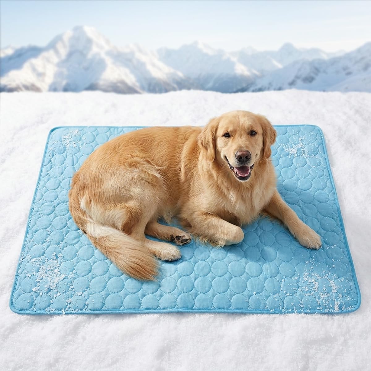 Muddy Mat® Cooling Mat for Dogs – 32″ x 44″ Ice Silk Dog Cooling Mat | Self-Cooling, Non-Toxic | Indoor & Outdoor, Crate, Car | Machine Washable, Blue