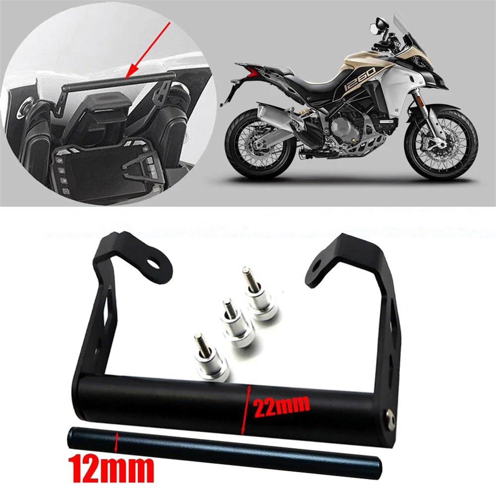 Soporte Móvil Bicicleta para Ducati para MULTISTRADA para 1260 para Enduro para MTS 1260 V2 V2s Accesorios Motocicletas Soporte Teléfono Móvil Soporte Placa Navegación GPS Soporte Teléfono Bici
