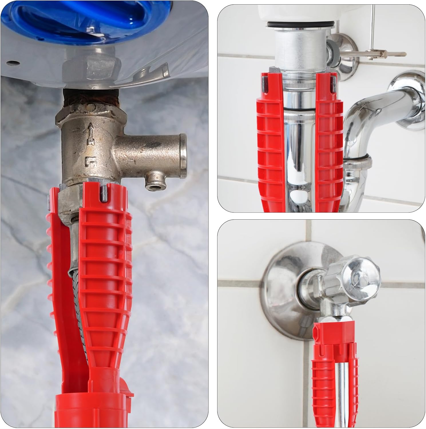 Upgrade All in One Wrench Tool for Faucet and Sink, Faucet and Sink Installer with Useful Gadgets, 25 in 1 Multifunctional Wrench Plumbing Tool for Toilet Bowl, Sink, Bathroom, Kitchen Plumbing