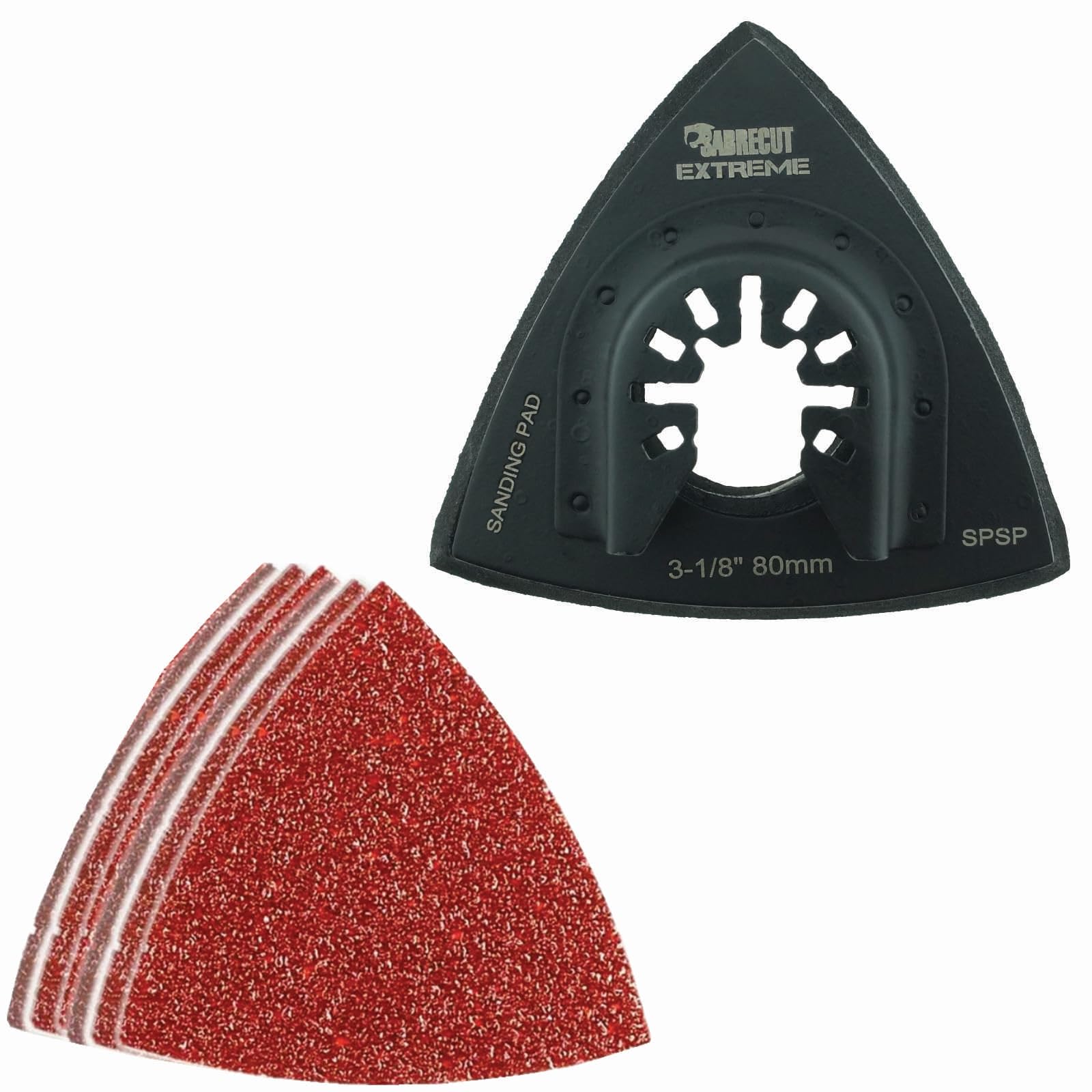 21 x SabreCut SPKA21SK Fast Fit Sanding Kit Compatible with Dewalt Stanley Black and Decker Bosch Fein (Non-StarLock) Makita Milwaukee Parkside Ryobi Worx (Fast Change) Workzone Multitool Accessories