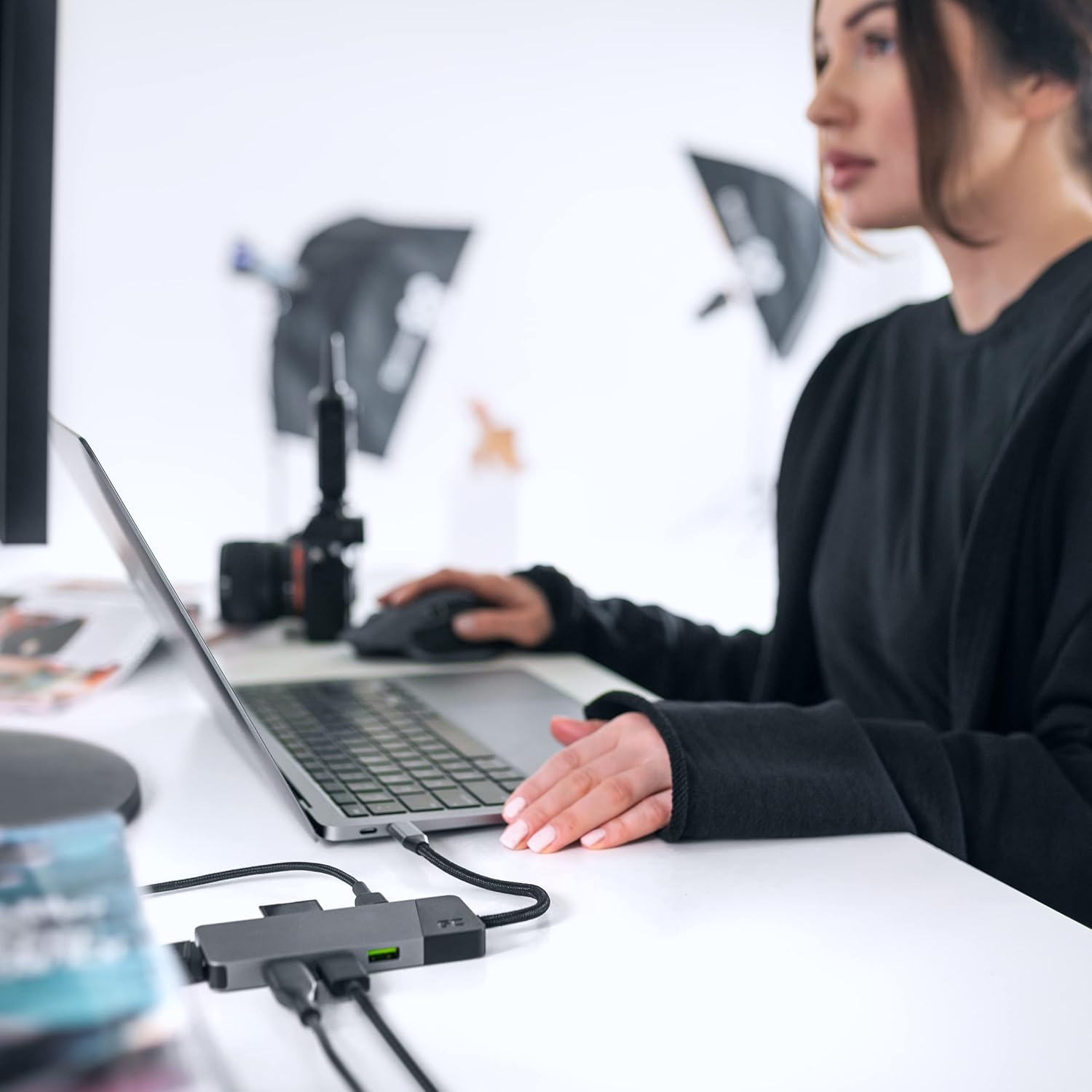 Adapter, Docking Station HUB USB-C PD 85W GC Connect 7in1 (3X USB-A 3.1 HDMI 4K 60Hz SD microSD) for Apple MacBook M1/M2, Lenovo ThinkPad X1, Asus ZenBook, Dell XPS, Samsung DeX Support