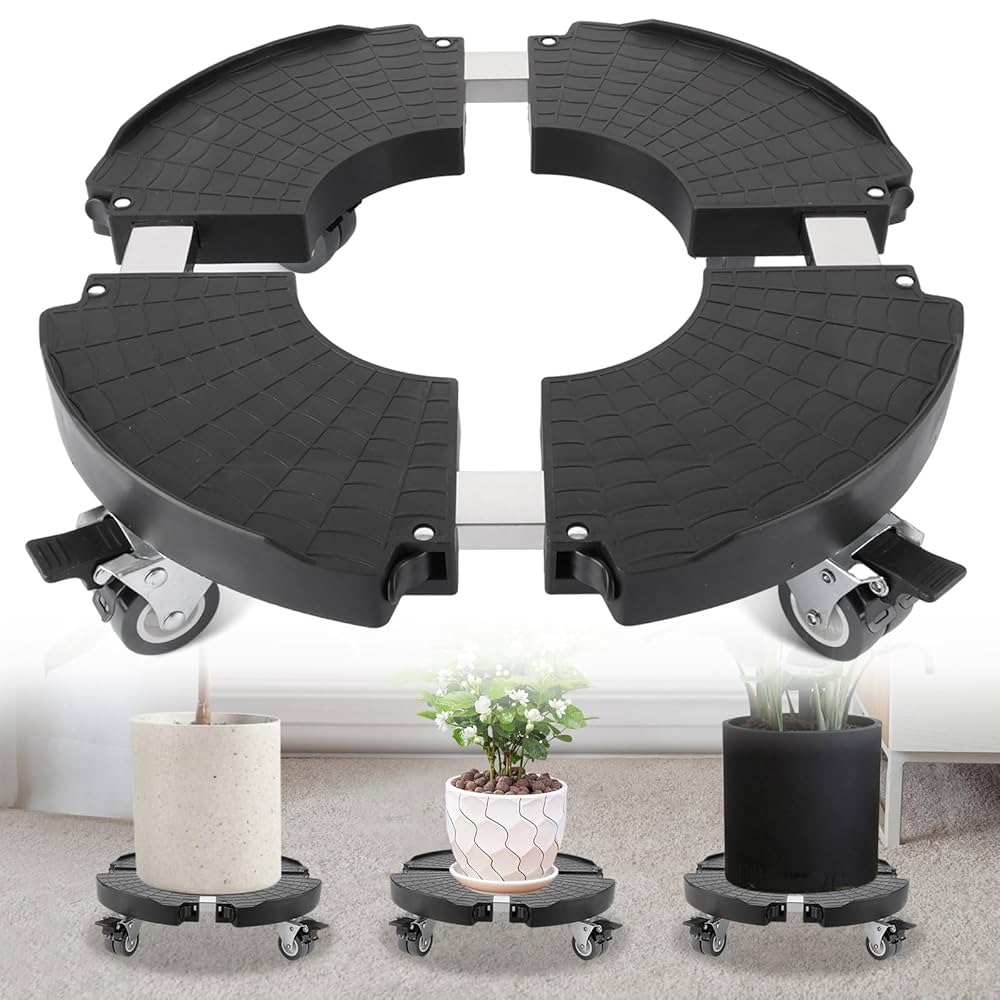 Chariot à Plantes Avec Roulettes 360° - Support 200kg, Réglable 40-48cm - Pour Intérieur/Extérieur