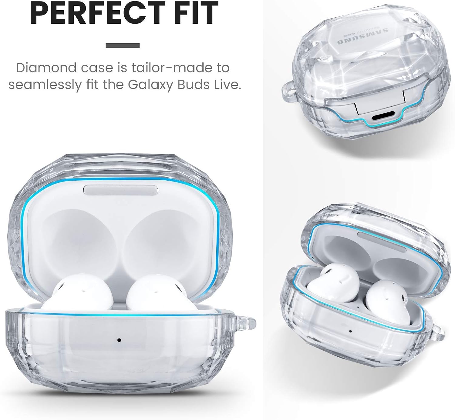 Goton Compatible for Samsung Galaxy Buds 2 pro Case(2022)/ Galaxy Buds 2 Case (2021)/ Galaxy Buds Pro Case (2021) / Galaxy Buds Live Case (2020),Hard PC Shockproof Protective Cover with Keychain