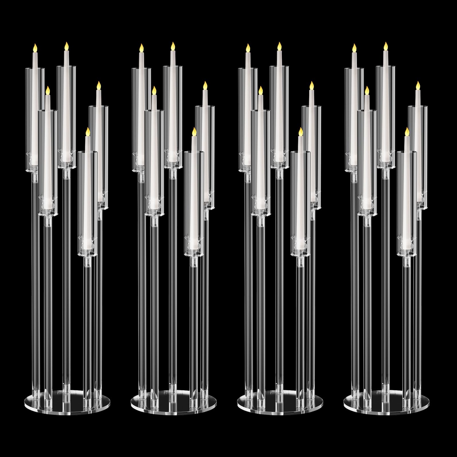 Sziqiqi Candelabro da Caino per Candela, Portacandele a Colonna Nero
