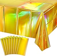 Vista 34 de Paquete de 3 manteles de plástico iridiscentes con auto de carreras, desechables, brillantes con láser rojo y negro, mantel rectangular de aluminio