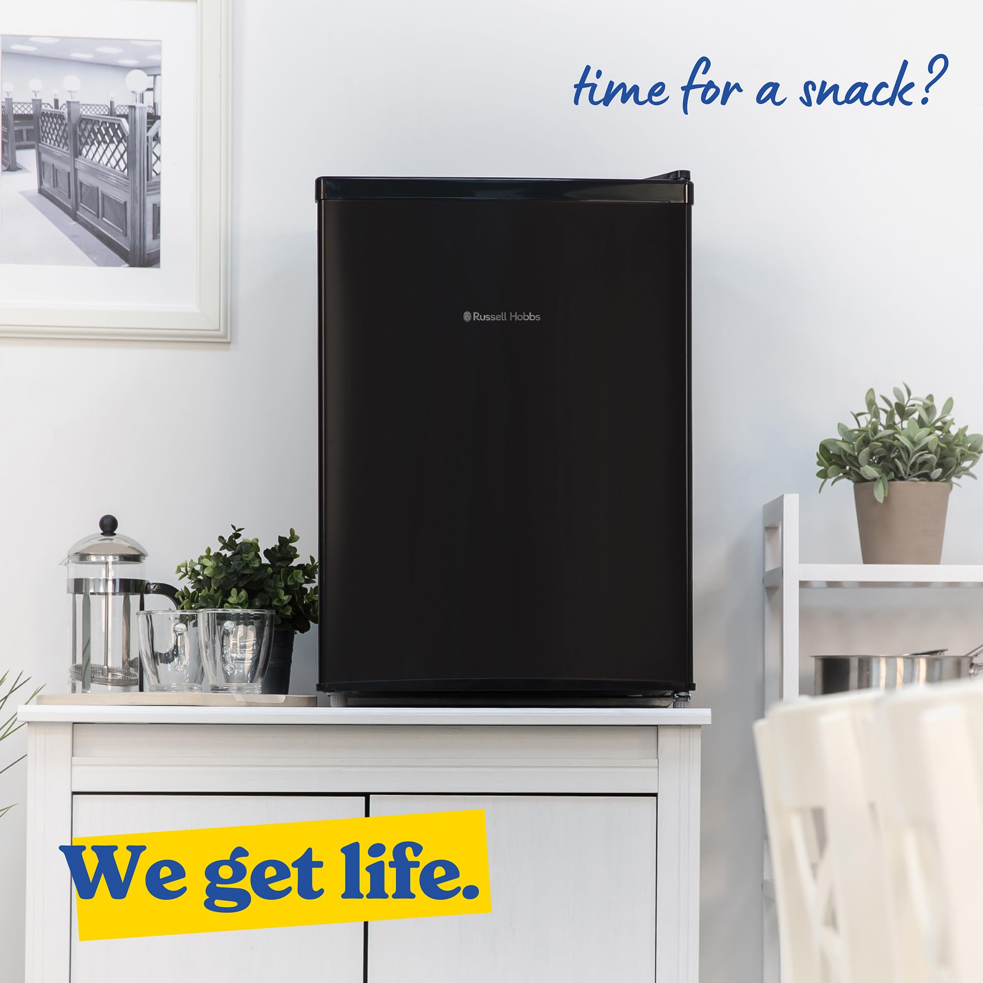 Russell Hobbs Table Top Larder Mini Fridge 66L Capacity, Reversible Door & Adjustable Feet, 0 to 8 Degrees Manual Temperature Control, Black RH67TTLF0E1B — view 8