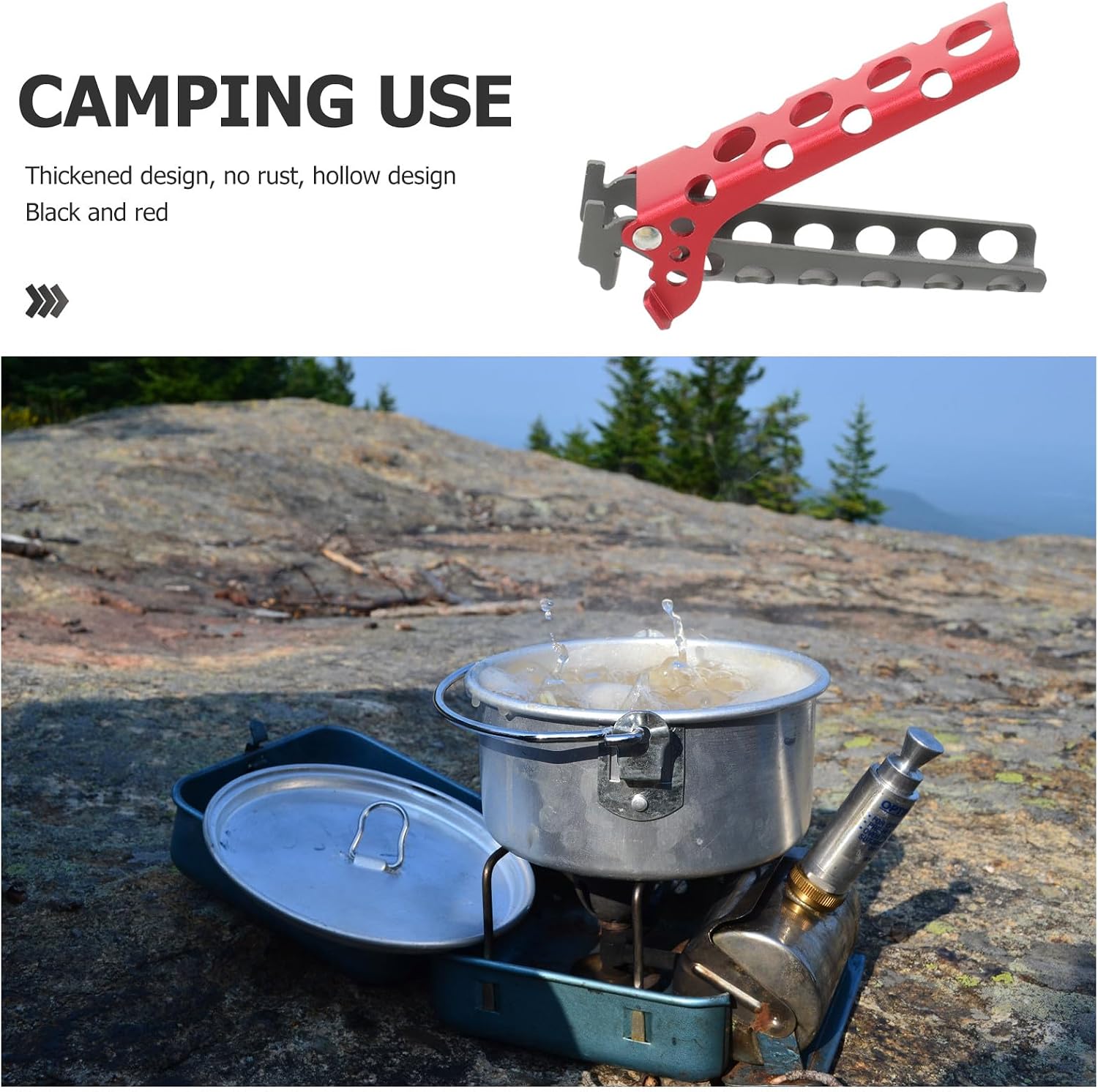 Pot Clip Anti Scald Anti Slip Clamp for Pots and Kitchenwares Red image 3