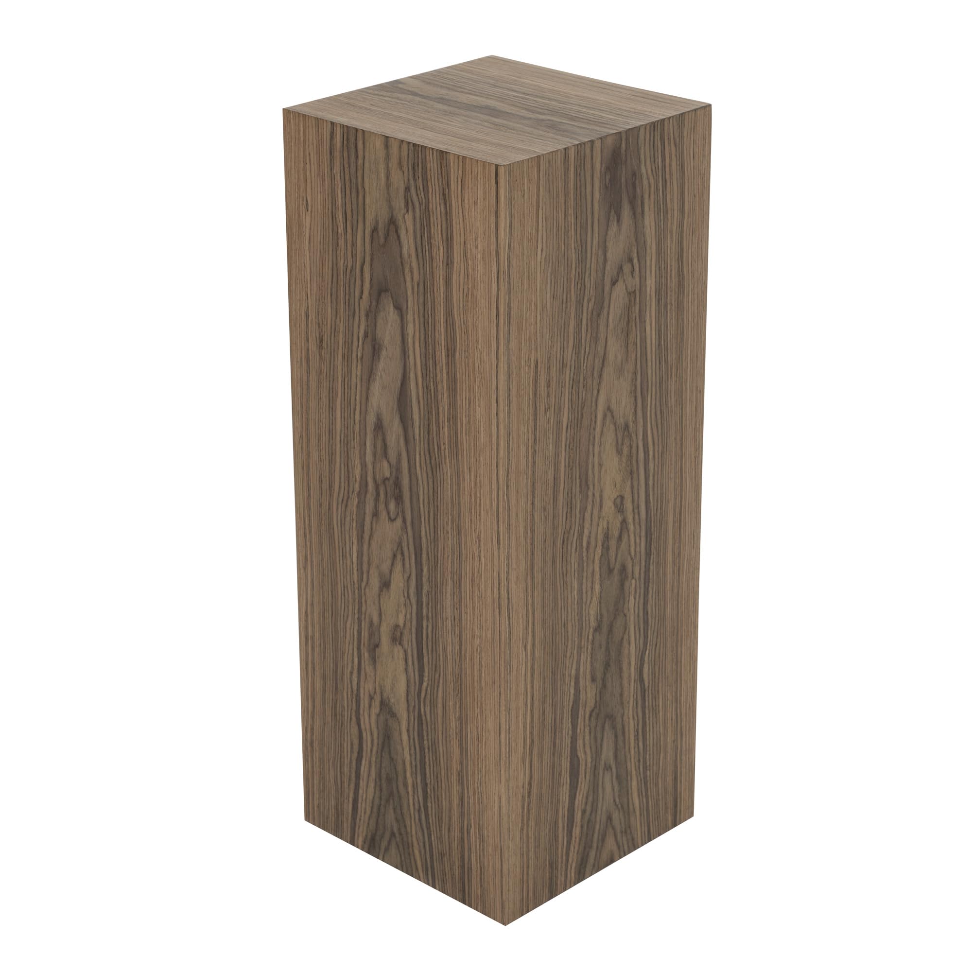 Displaypodest aus Nussbaumfurnier – Präsentationssäule, Sockel für Skulpturen & Kunst, Dekosäule, handgefertigt, Massivholz-Optik – 80x30x30 cm