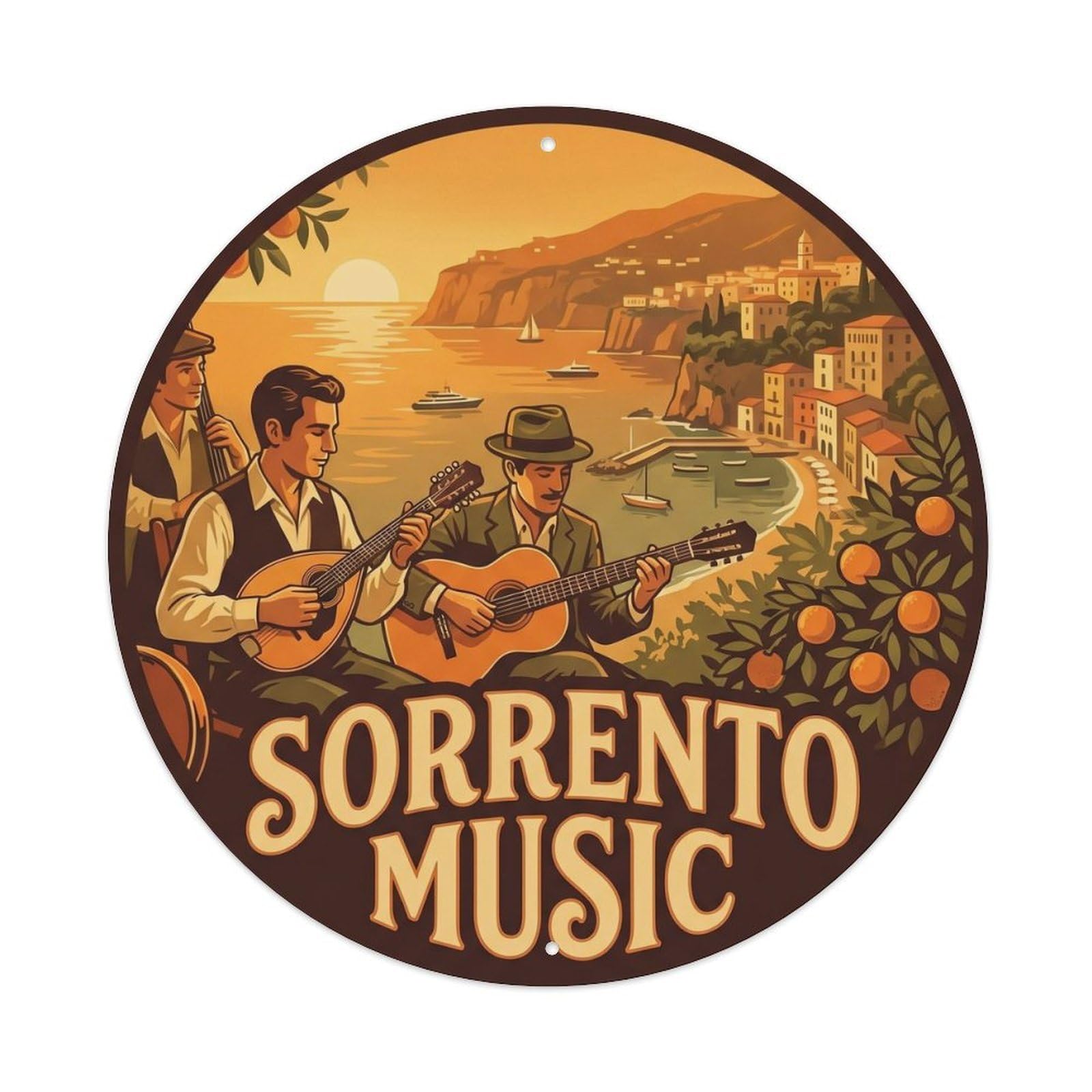 Music Festival Sorrento Italy Cultural Travel Retro Metal Tin Sign