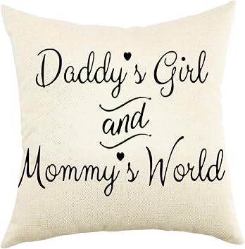 Ogiselestyle Nursery Decor Mommys World Motivational Sign Cotton Linen Home Decorative Throw Pillow Case Cushion Cover with Sayings for Sofa Couch, 18" x 18"