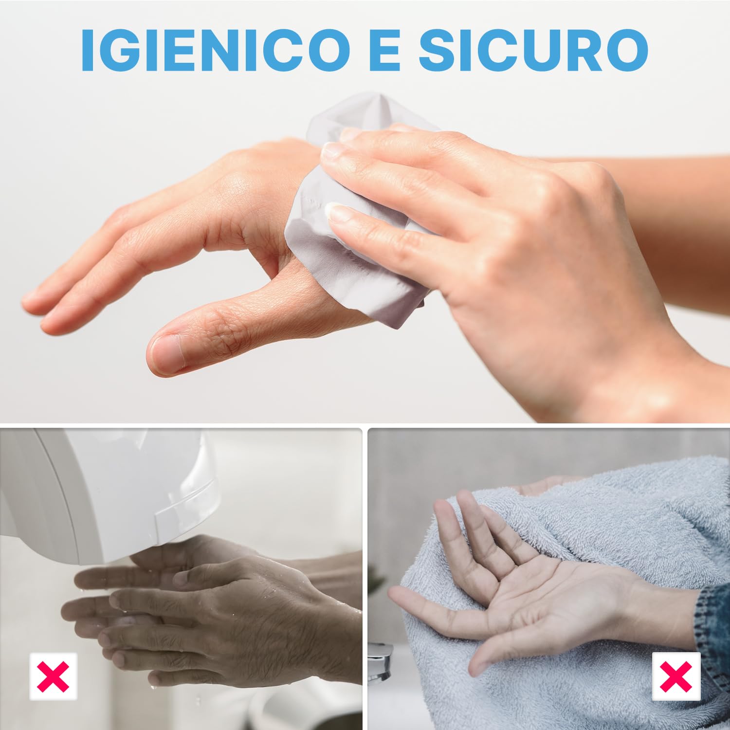 ARNOMED Asciugamani monouso 10.000 pezzi, Asciugamani usa e getta a 1 velo con piegatura a V, Carta da cucina 25x23cm, Carta mani per dispenser 20x250, Asciugamani carta monouso piegati