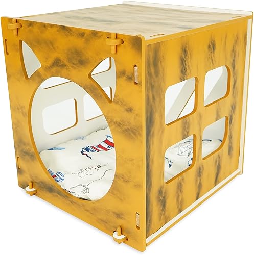 SUSSEXHOME Pets - Cama de cubo para mascotas (15.0 x 15.0 x 17.3in), resistente a los arañazos, cubierta para gatos de interior, acolchado y