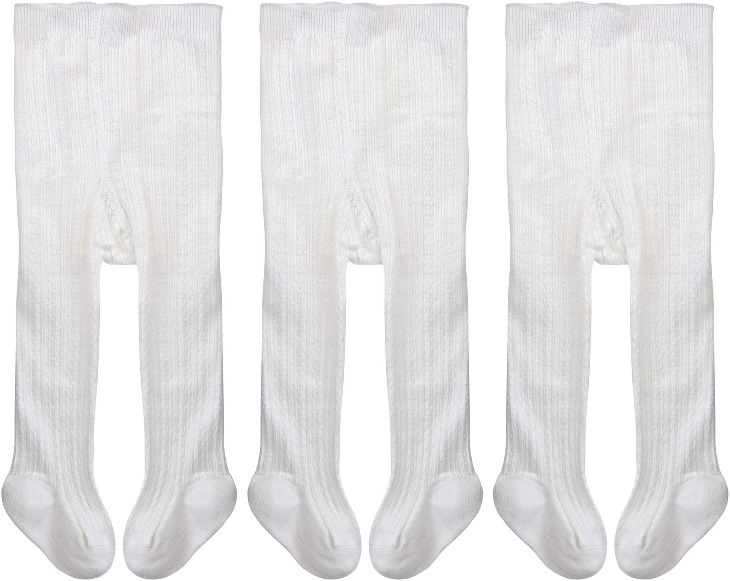 EPEIUS Baby Girls Tights Cable Knit Leggings Stockings Cotton Pantyhose for Newborn Infants Toddlers 3/6 Pack