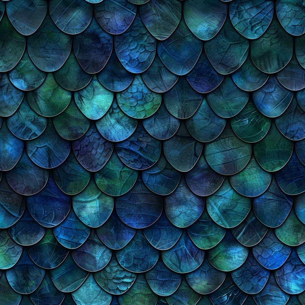 Jiaoqss H Peel And Stick Wallpaper Dragon Scale Pattern Dark Blue Green Self Adhesive Wallpaper Wallpaper Contact Paper Furniture Sticker For Living Room Bedroom