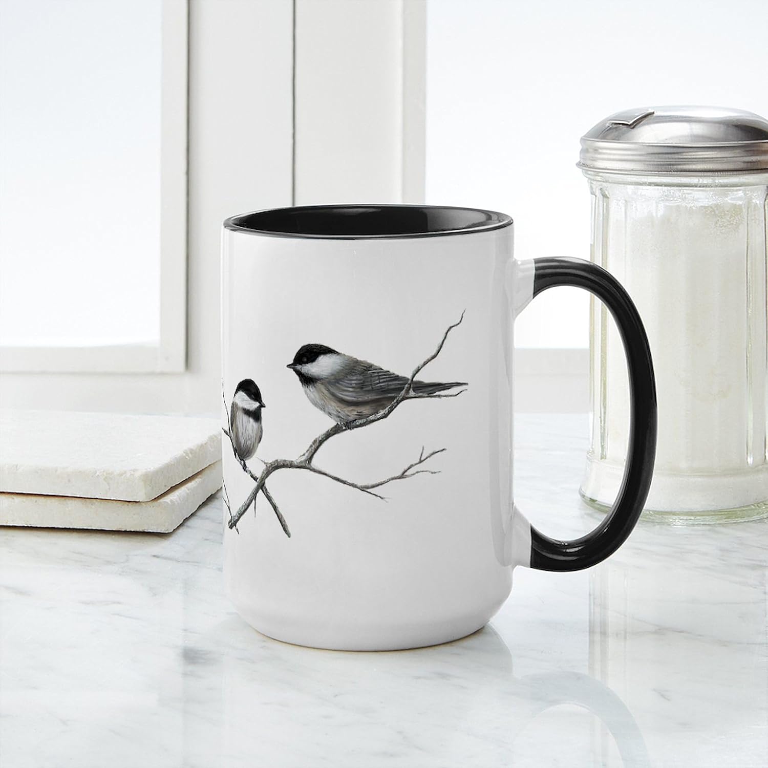 CafePress Chickadee Song Bird Mugs 15 oz (444 ml) Ceramic Coffee Mug