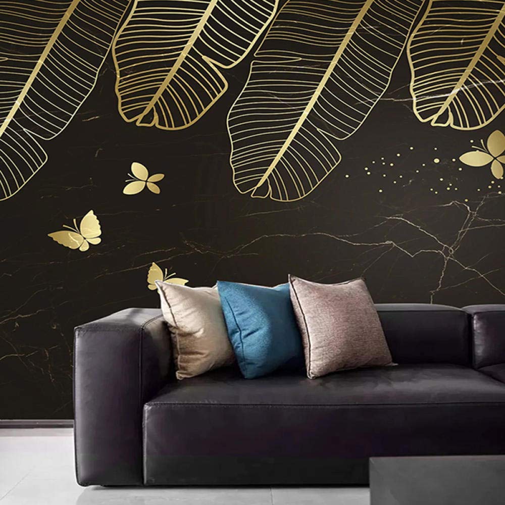 Papier Peint Feuille de Bananier Salon TV Salon Chic