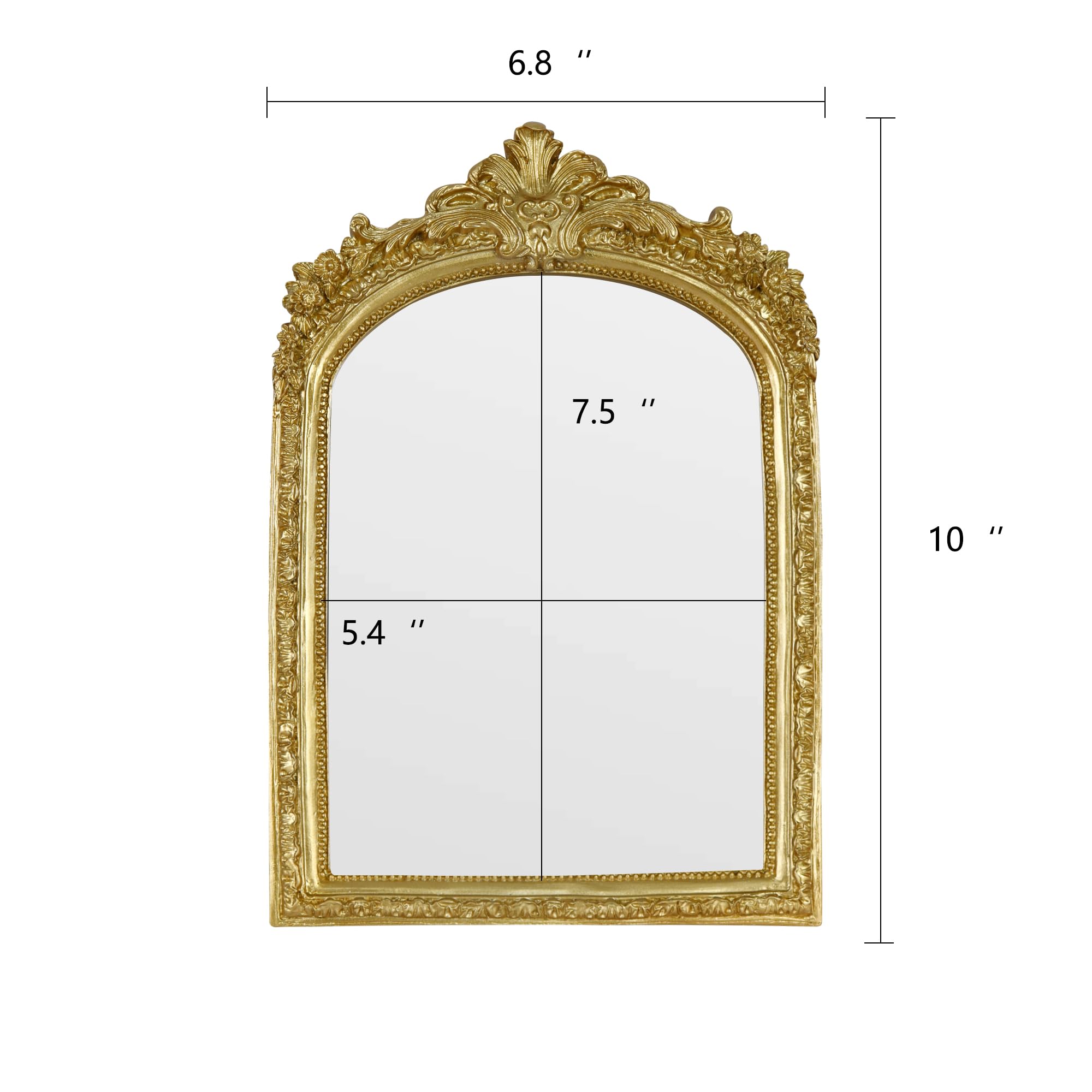 Miroir arqué avec cadre en aluminium - Doré - BRICO CASA Miroir arqué avec cadre en aluminium - Doré - BRICO CASA
