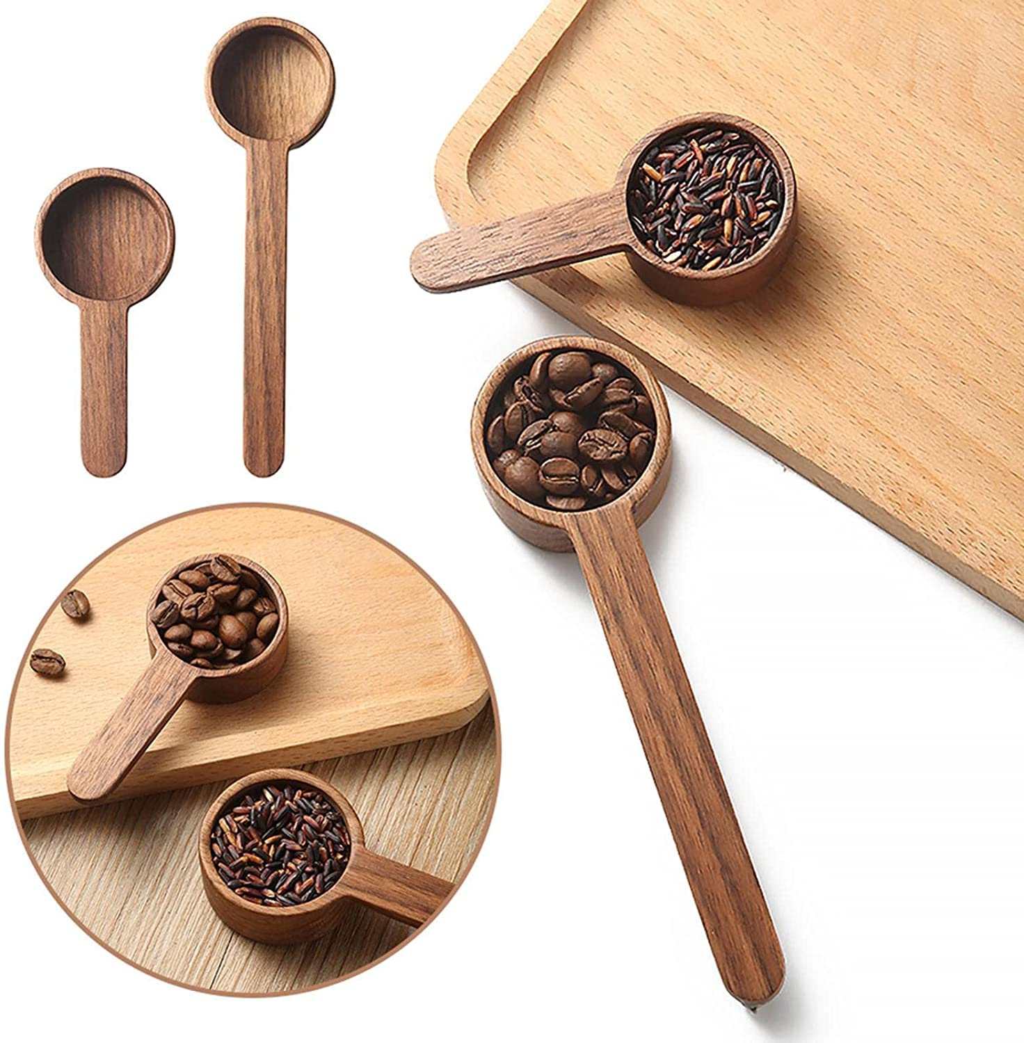 Löffel Restaurants 8G / 10G Tragbare praktische dauerhafte kreative maßlöffel hauswerkzeug holz kaffeebohne löffel milch pulver messen neu Esslöffel Hause(10g Long Handle)