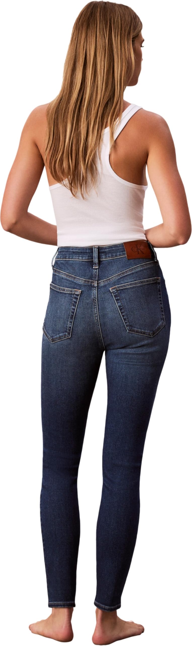 Calvin Klein Damen Jeans High Rise Skinny Midtown Blue Lv047d757g