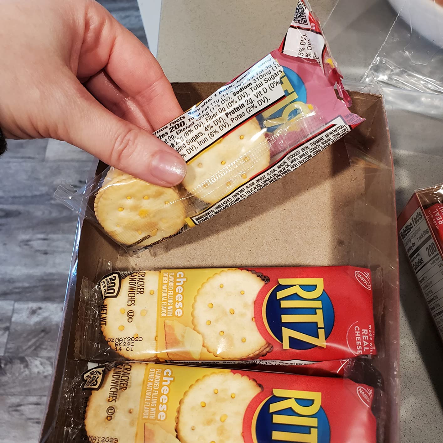 RITZ Peanut Butter Sandwich Cracker Snacks and Cheese Sandwich Crackers, Snack Crackers Variety Pack, 32 Snack Packs photo review