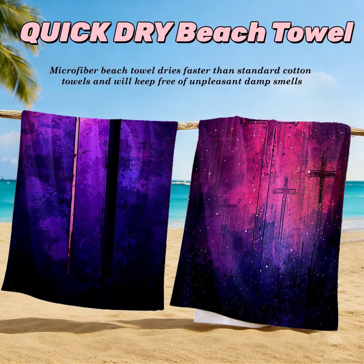 Ręcznik plażowy z mikrofibry, duży ręcznik plażowy 90 x 180 cm 2 sztuki, ręcznik gimnastyczny mężczyźni kobiety odporne na piasek ręczniki plażowe szybkoschnące ręczniki z mikrofibry akcesoria plażowe