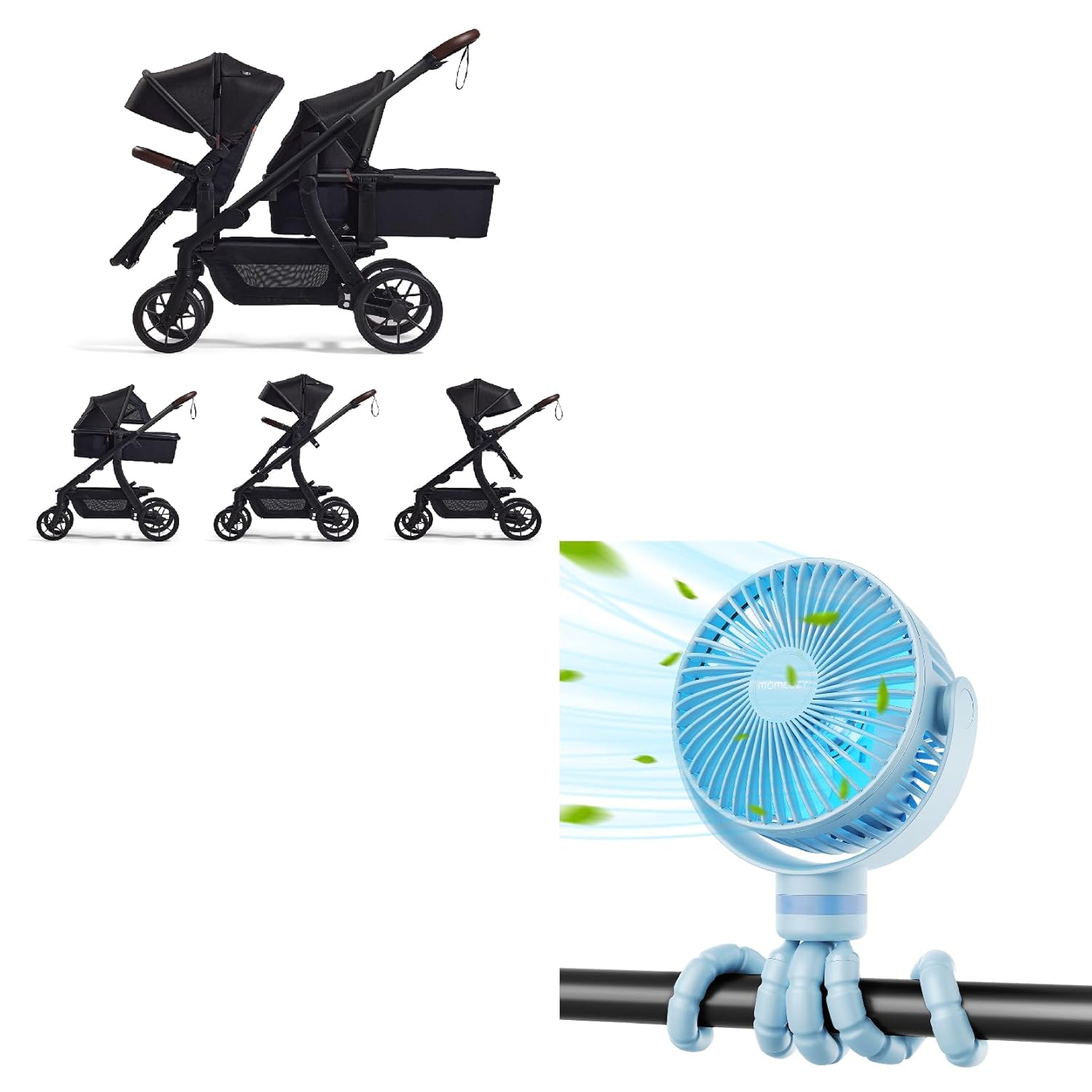 Momcozy 8000mAh Portable Stroller Fan& Momcozy ChangeGo Baby Stroller Momcozy 8000mAh Portable Stroller Fan& Momcozy ChangeGo Baby Stroller