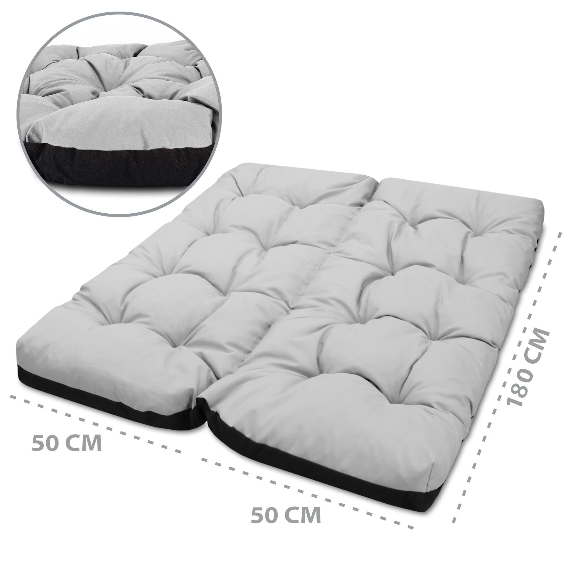 Amazinggirl Coussin de Banc Exterieur 180x100 cm pour Salon de Jardin & Balancelle - Coussin Banc Banquette Assise Intérieur Coussins de Jardin Extérieur Galette Interieur Gris Clair