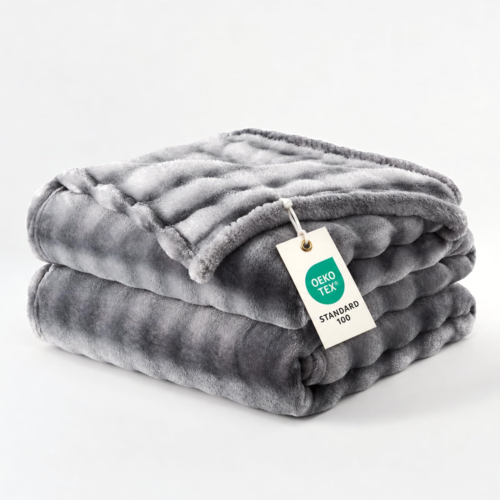 Good Nite Soft Fluffy Fleece Throw Blanket,Grey,150x200cm