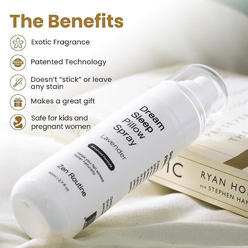 Miniatura 6 de Dream Sleep Pillow Spray calmante y relajante niebla de almohada de lavanda - Infundido con aceites esenciales naturales de aromaterapia - Sueño