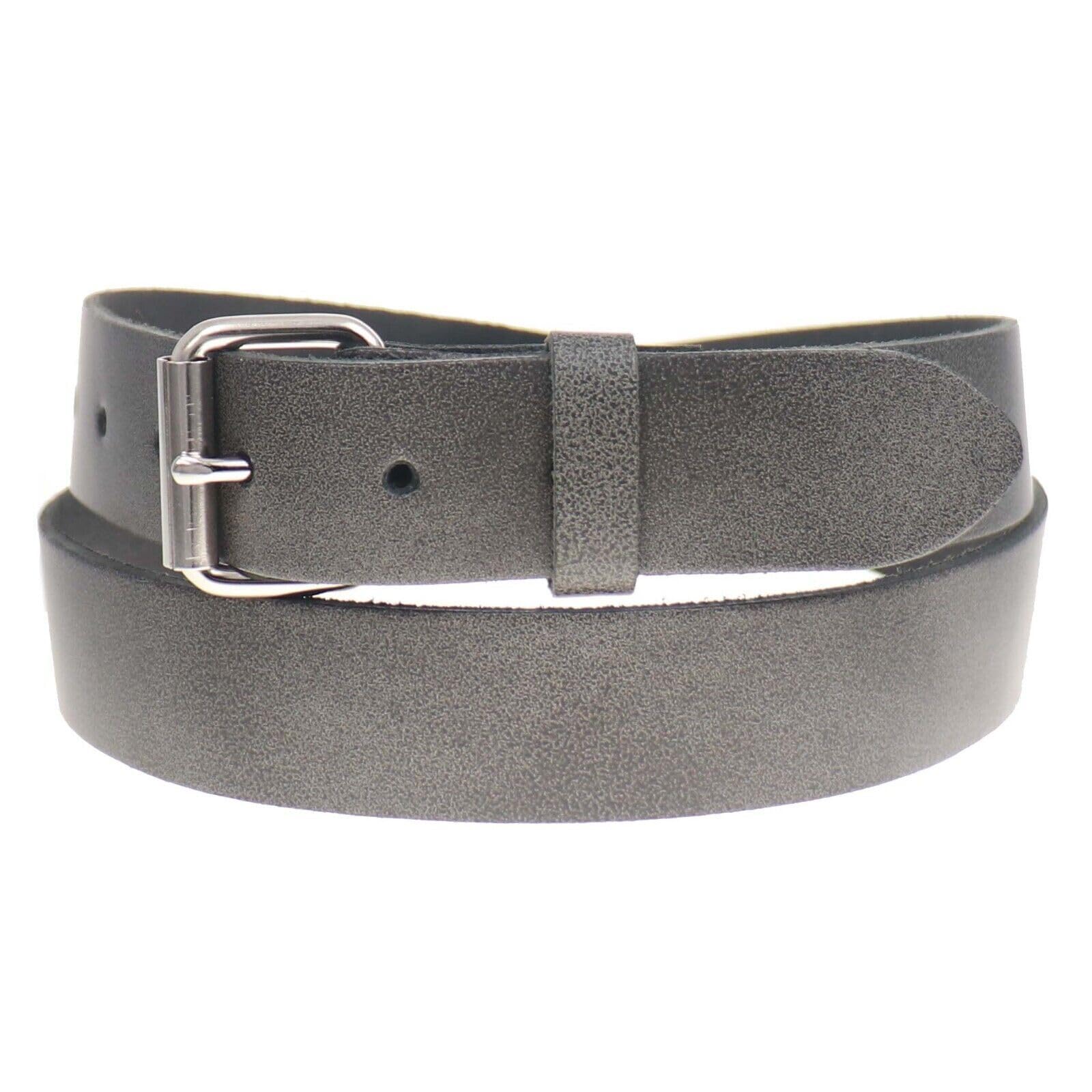 BULLET 69 35mm Colourful Leather Jean Leather belts Mens Womens Belts[Special Grey,XLarge 40" - 44" Waist,Silver Roller]