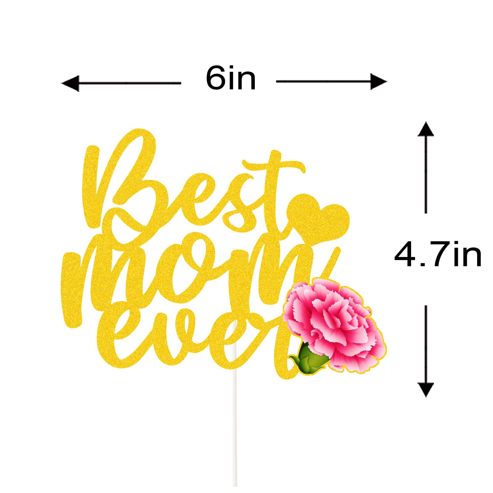 Lot De 16 Décorations De Gâteau « Happy Mother's Day » - Lettres Rouges - Décoration De Gâteau Pour La Fête Des Mères (12 Pièces