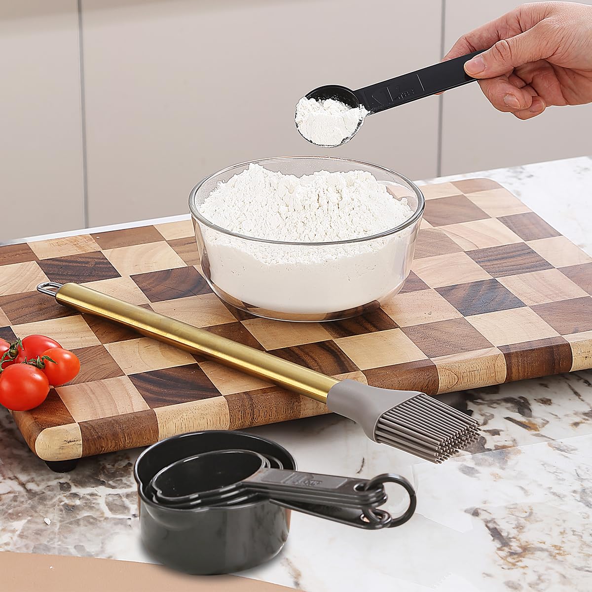 Ustensiles de cuisine dorés, Kyraton 38 pièces en silicone antiadhésif, cuillère spatule avec support en acier inoxydable, lavable au lave-vaisselle