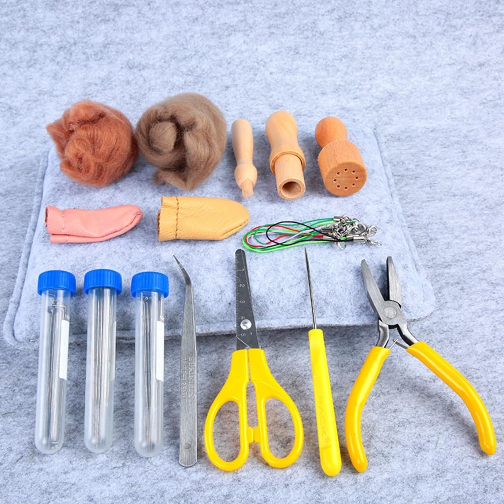 Kits de fieltro de aguja para principiantes y adultos, kits de inicio de fieltro con bolsa de almacenamiento
