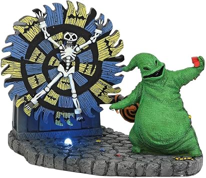 Department 56 Disney the Nightmare Before Christmas Village Accessories Oogie Boogie Gives a Spin Lit Animated Figurine, 4.33 Inch, Multicolor