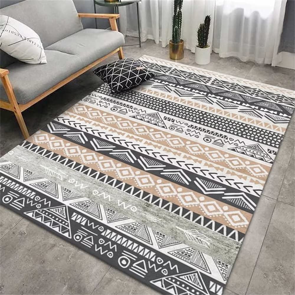 Tapis bébé facile à entretenir gris à lignes pour déco chambre 100x200
