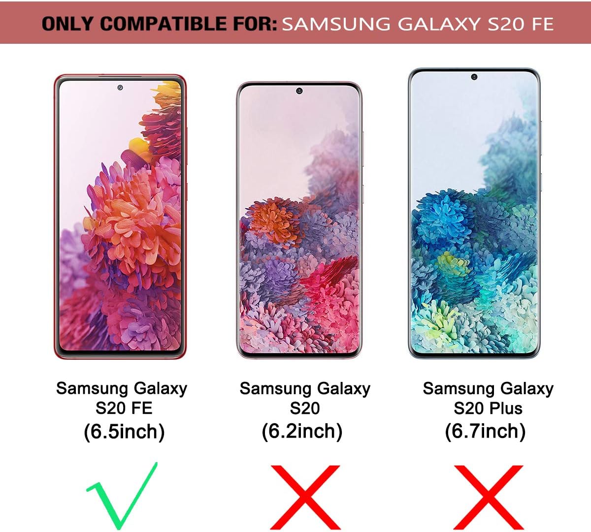 SURITCH for Samsung S20 FE 5G Case (2020), [Built-in Screen Protector] Full-Body Protection Shockproof Rugged Bumper Slim Soft Silicone Protective Cover for Samsung Galaxy S20 FE 6.5 Inch (Rose Gold)