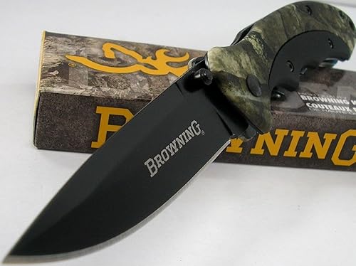 Browning Cuchillos 276 Mossy Oak Linerlock Cuchillo con hoja negra