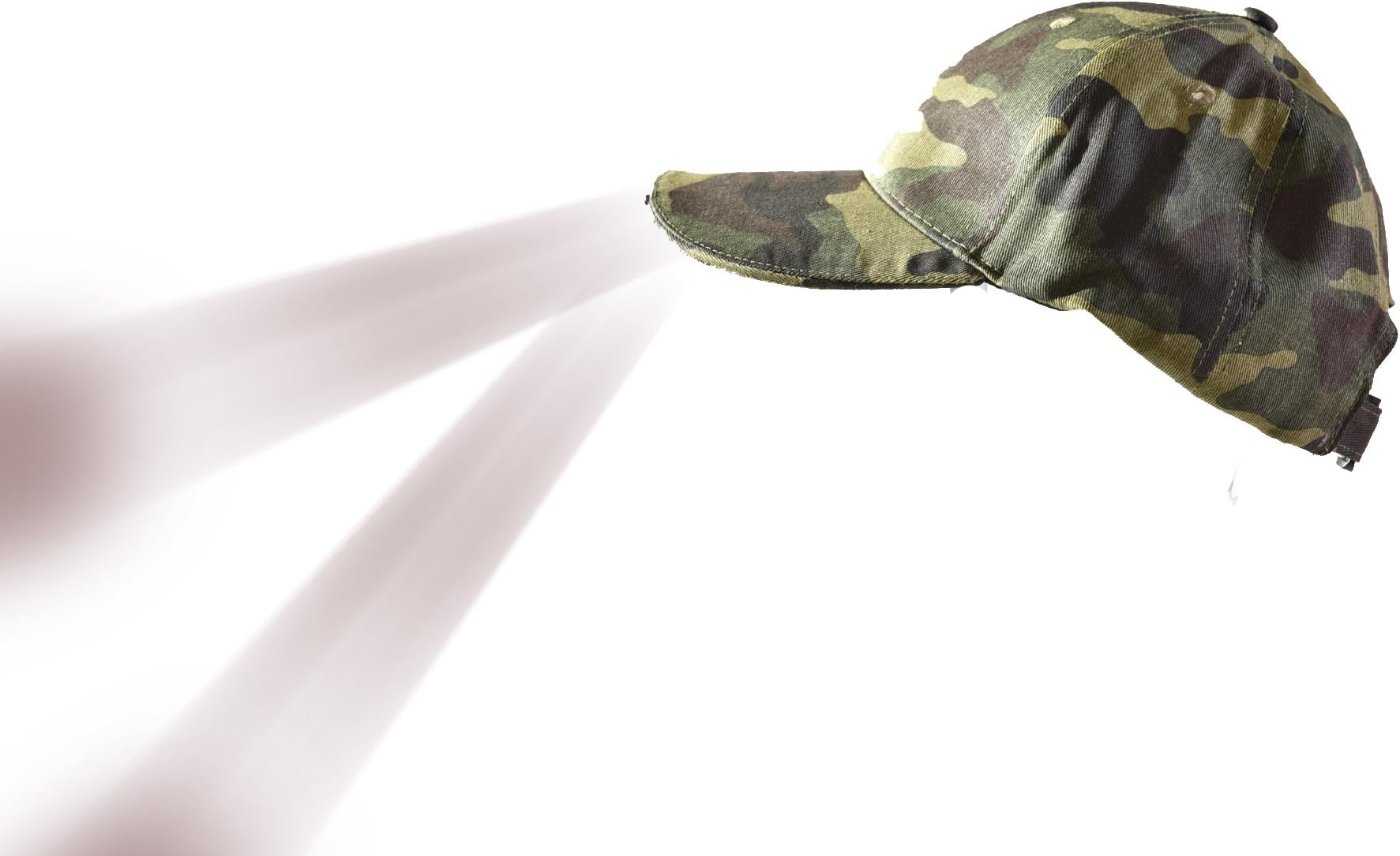 Deluxe Night Vision Camo Cap Red Beam, High Beam and Low Beam LEDs 6 LED Flashlight Cap, Camo, Compare to Panther Vision and Other LED Caps