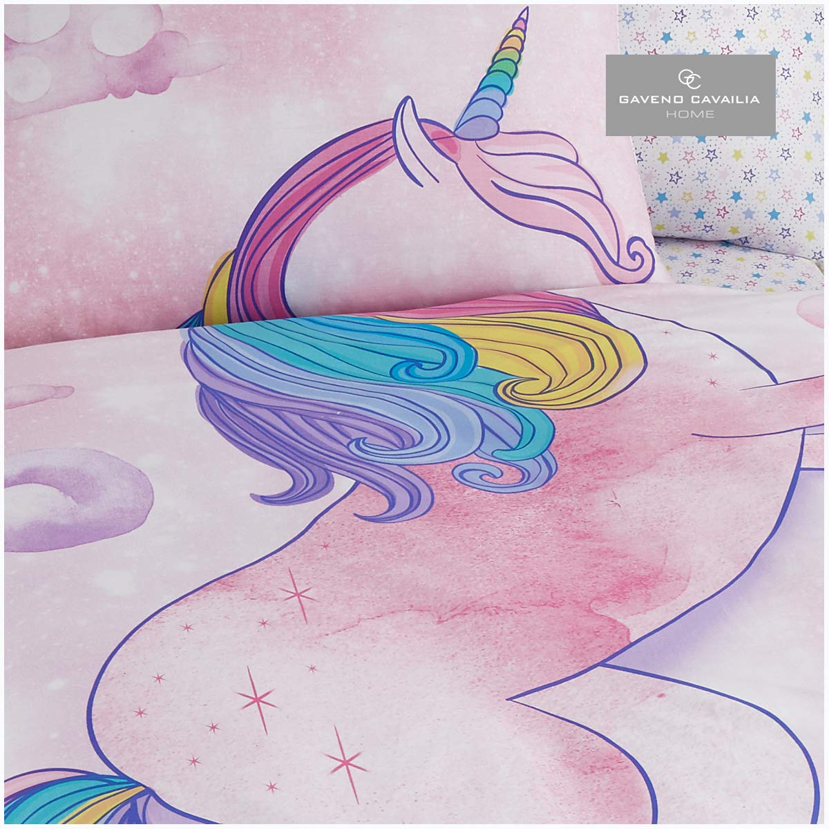 Gaveno Cavailia Kids Panel Duvet Set Unicorn Single Children Character Bedding 2 Piece Printed Reversible Bedlinen Easy Care Bedset 1 Quilt Cover and 1 Matching Pillow Case - Image 2