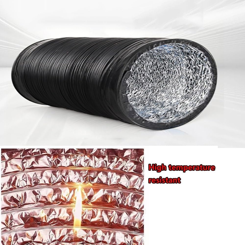 Tuyau de Ventilation Flexible pour sèche-Linge - Conduit en PVC et Aluminium de 4 m (13 pi) pour systèmes de Chauffage, Ventilation et climatisation, Cuisine, Salle de Bain et serres - Tuyau