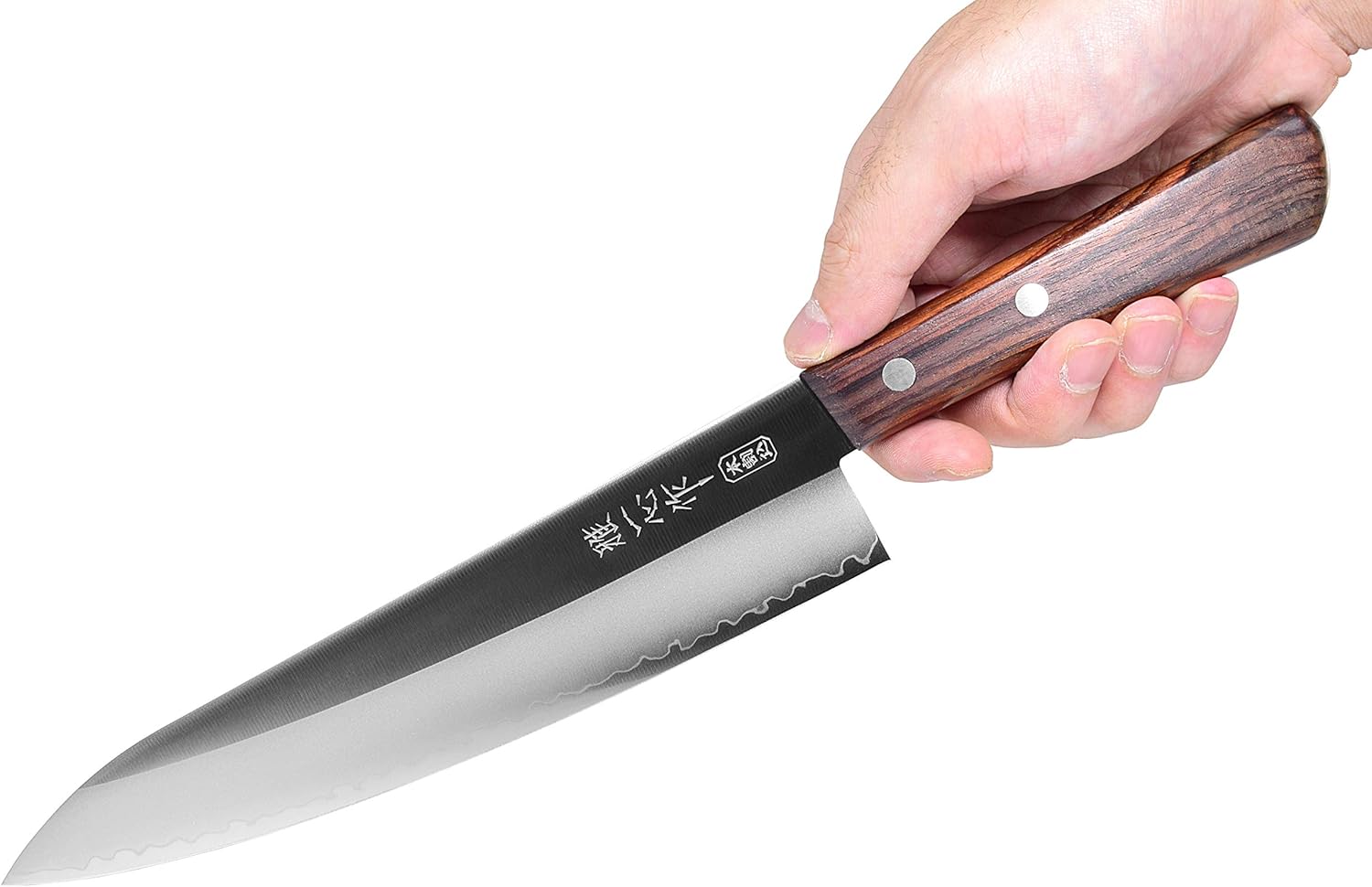 Seki Japan KANETSUGU Japanese Chef Kitchen Knife, AUS8 SUS410 Stainless Steel Gyuto Knife, Rose Wood Handle, 210 mm (8.3 in), Made in Japan