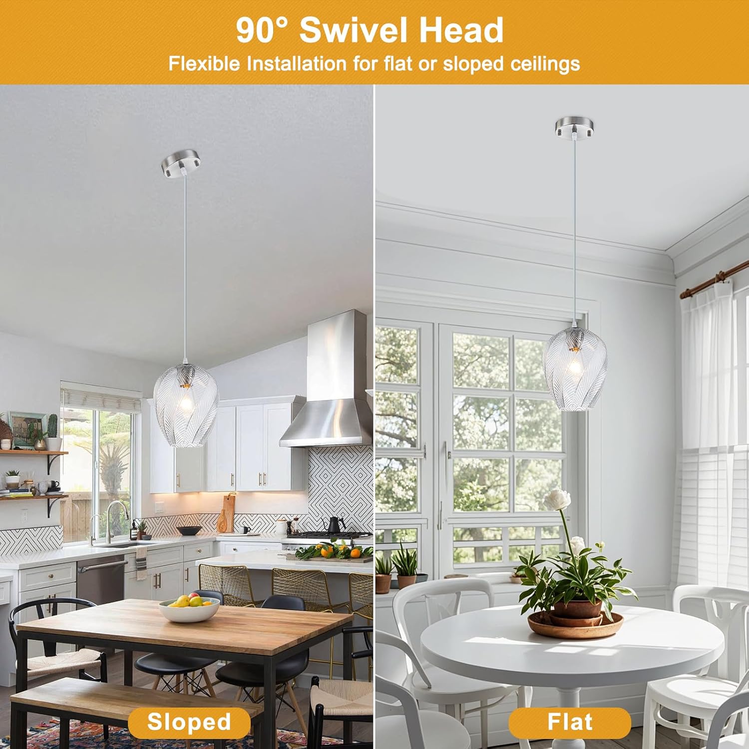 Ribbed Kitchen Light,Vintage Glass Pendant Light,Adjustable Ceiling Hanging Lights for Kitchen Island Dining Room Bedroom Hallway