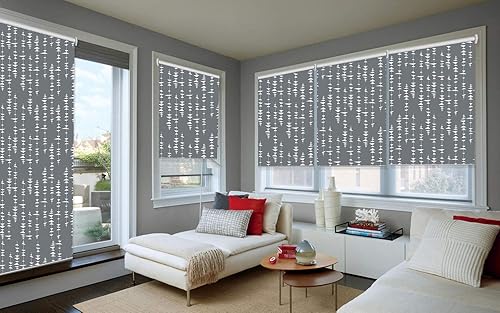 Miniatura 2 de LETAU Persianas opacas sin cordón, con protección UV estampadas, persianas enrollables para puerta, club, hogar, hotel, restaurante