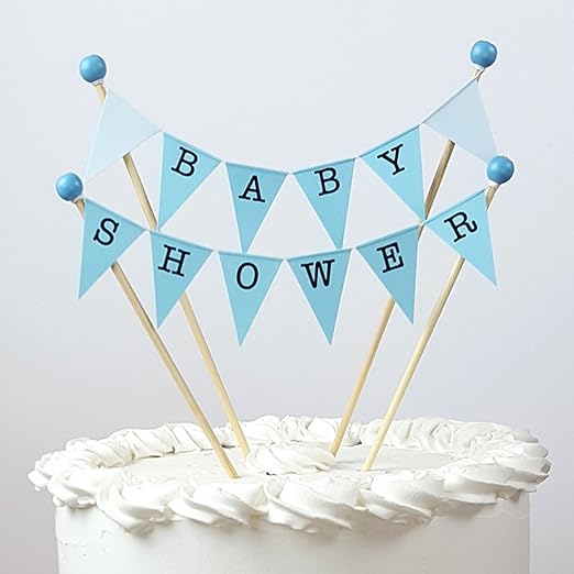 Amazing Buntings Baby Shower Decoration Pour Gateau Bleu Entierement Montee Amazon Fr Cuisine Et Maison