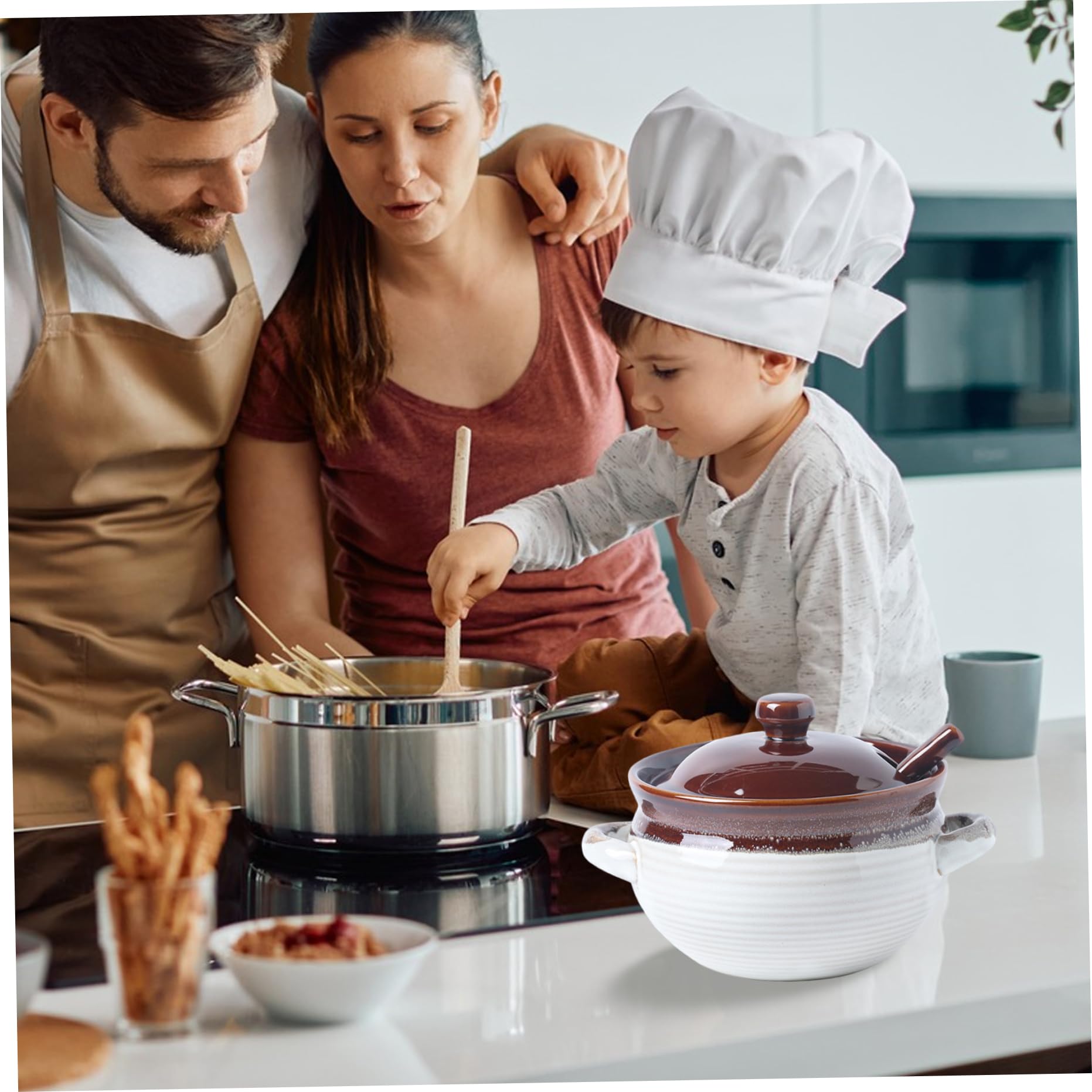 Ciotole per zuppa con manici, cocci per zuppa di cipolle francese, ciotole per cipolla francese in ceramica da 1000 ml con manici, per servire in forno per peperoncino, stufato di manzo, cereali, tor